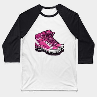 Vibrant Pink Sneaker Illustration No. 819 Baseball T-Shirt